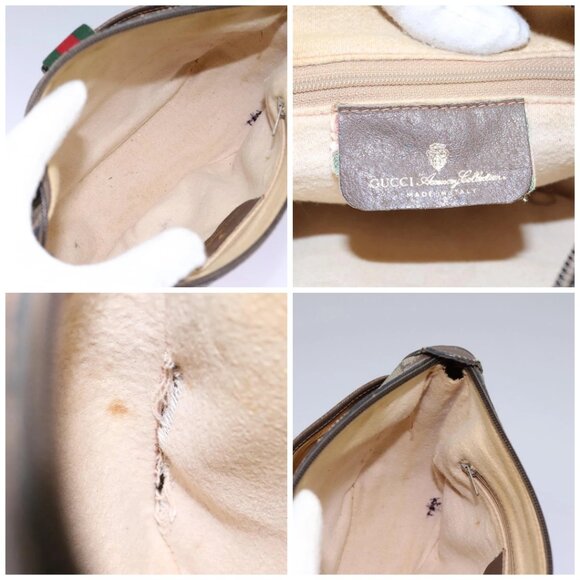 GUCCI Micro GG Supreme Web Sherry Line Shoulder Bag PVC Beige gold Auth 110383 - Picture 16 of 16